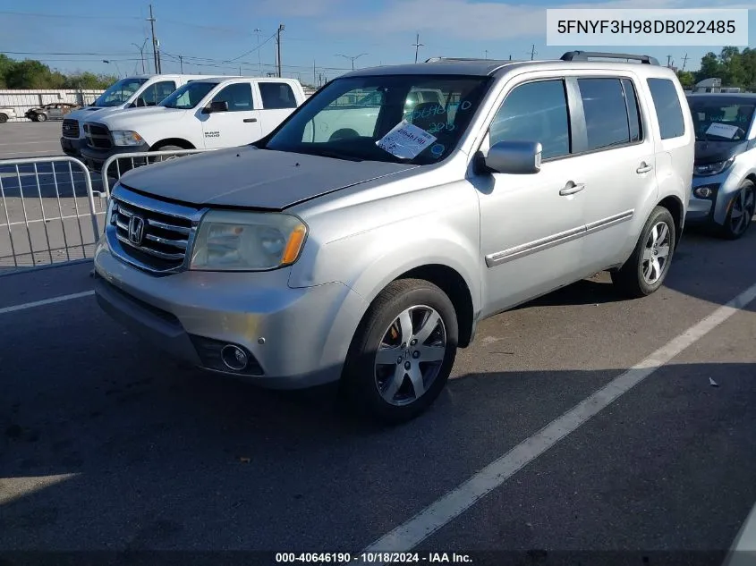 2013 Honda Pilot Touring VIN: 5FNYF3H98DB022485 Lot: 40646190