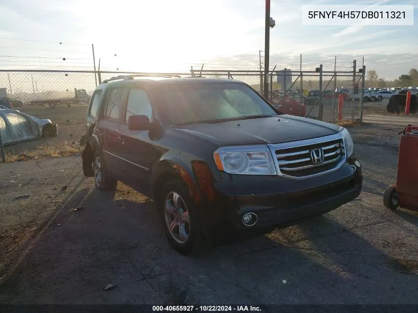 2013 Honda Pilot Ex-L VIN: 5FNYF4H57DB011321 Lot: 40655927