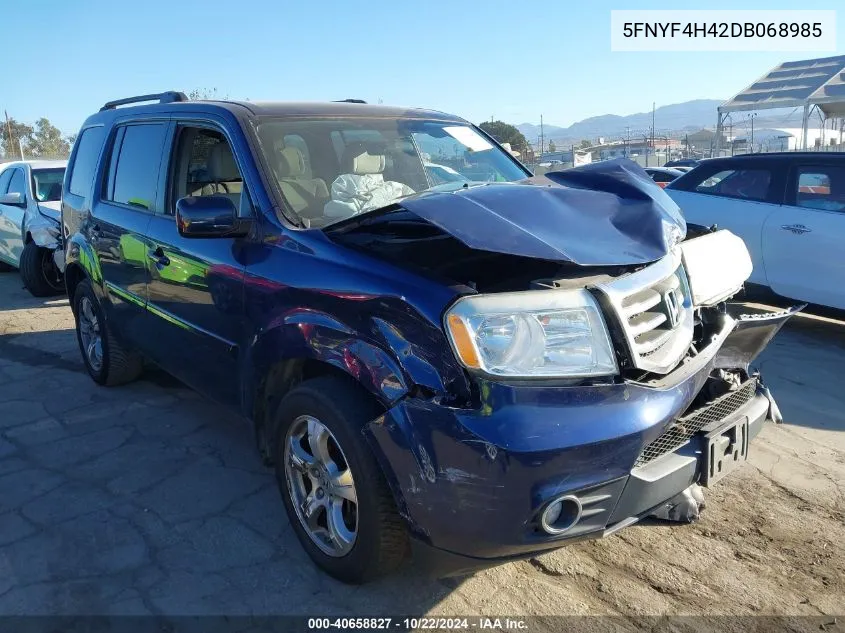 2013 Honda Pilot Ex VIN: 5FNYF4H42DB068985 Lot: 40658827