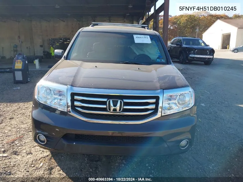 2013 Honda Pilot Ex-L VIN: 5FNYF4H51DB010245 Lot: 40663394