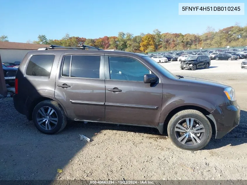 2013 Honda Pilot Ex-L VIN: 5FNYF4H51DB010245 Lot: 40663394