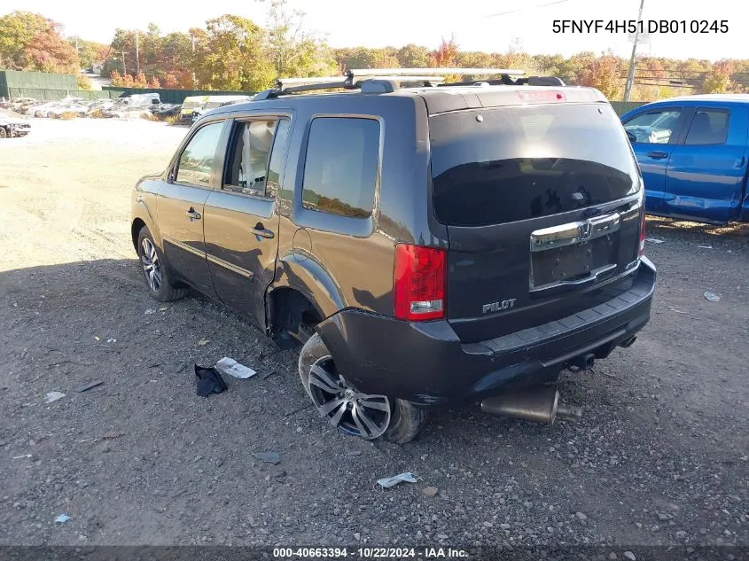 2013 Honda Pilot Ex-L VIN: 5FNYF4H51DB010245 Lot: 40663394