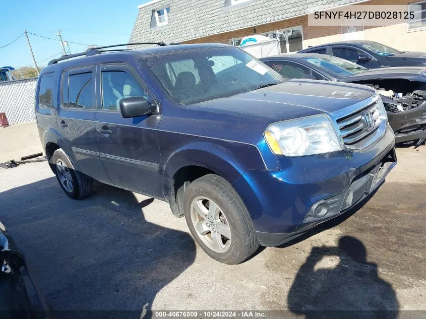 2013 Honda Pilot Lx VIN: 5FNYF4H27DB028125 Lot: 40676509