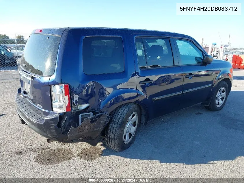 5FNYF4H20DB083712 2013 Honda Pilot Lx