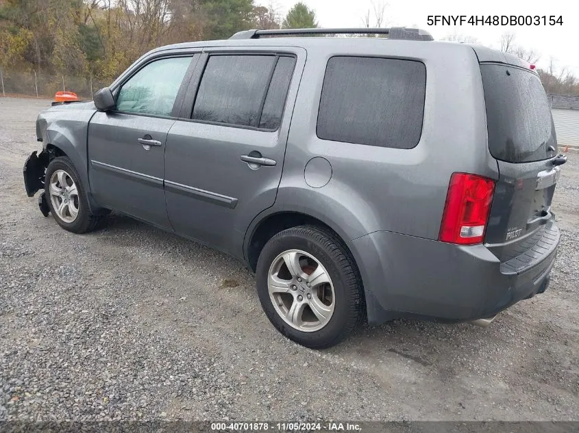 2013 Honda Pilot Ex VIN: 5FNYF4H48DB003154 Lot: 40701878