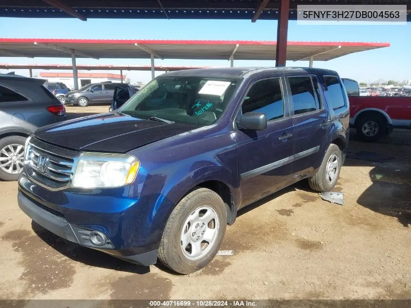 2013 Honda Pilot Lx VIN: 5FNYF3H27DB004563 Lot: 40716699