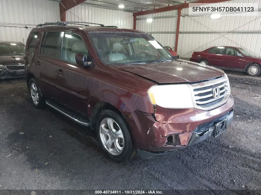 2013 Honda Pilot Ex-L VIN: 5FNYF3H57DB041123 Lot: 40734911