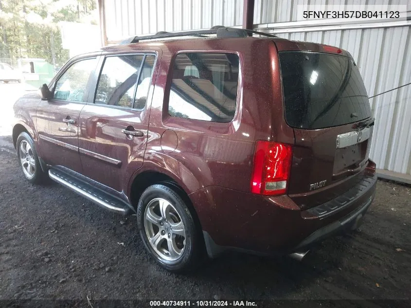 2013 Honda Pilot Ex-L VIN: 5FNYF3H57DB041123 Lot: 40734911