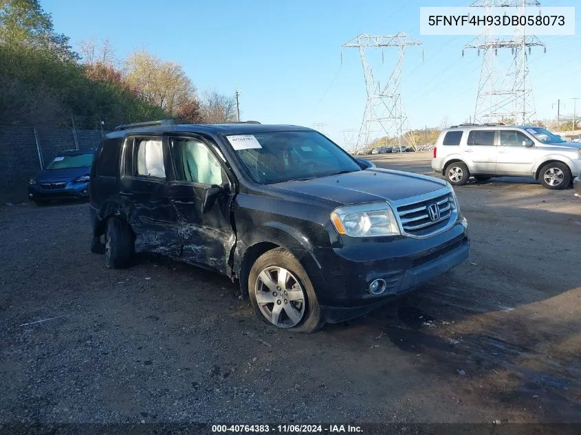 2013 Honda Pilot Touring VIN: 5FNYF4H93DB058073 Lot: 40764383