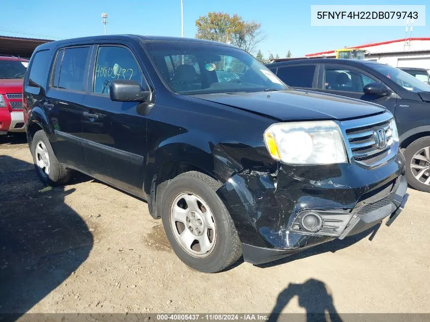 2013 Honda Pilot Lx VIN: 5FNYF4H22DB079743 Lot: 40805437