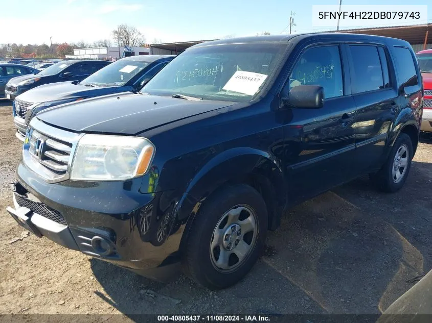 2013 Honda Pilot Lx VIN: 5FNYF4H22DB079743 Lot: 40805437