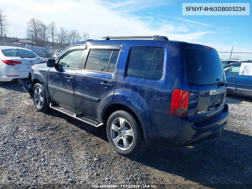 2013 Honda Pilot Ex-L VIN: 5FNYF4H63DB005234 Lot: 40816046