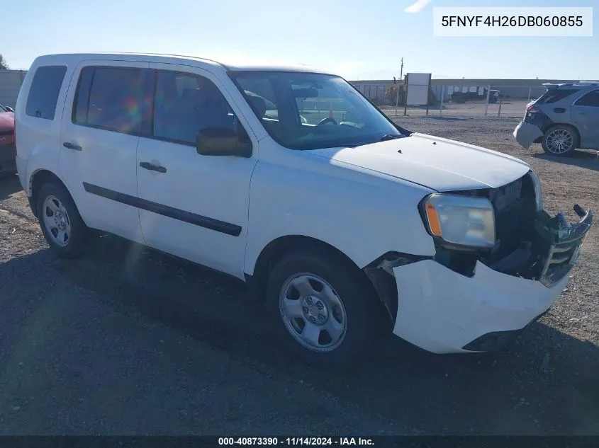 2013 Honda Pilot Lx VIN: 5FNYF4H26DB060855 Lot: 40873390