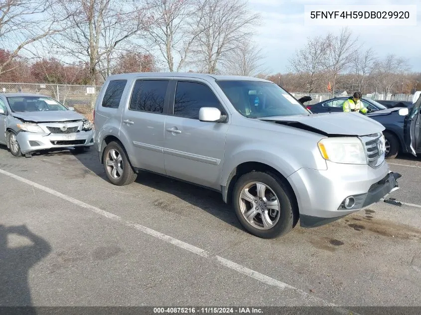 2013 Honda Pilot Ex-L VIN: 5FNYF4H59DB029920 Lot: 40875216