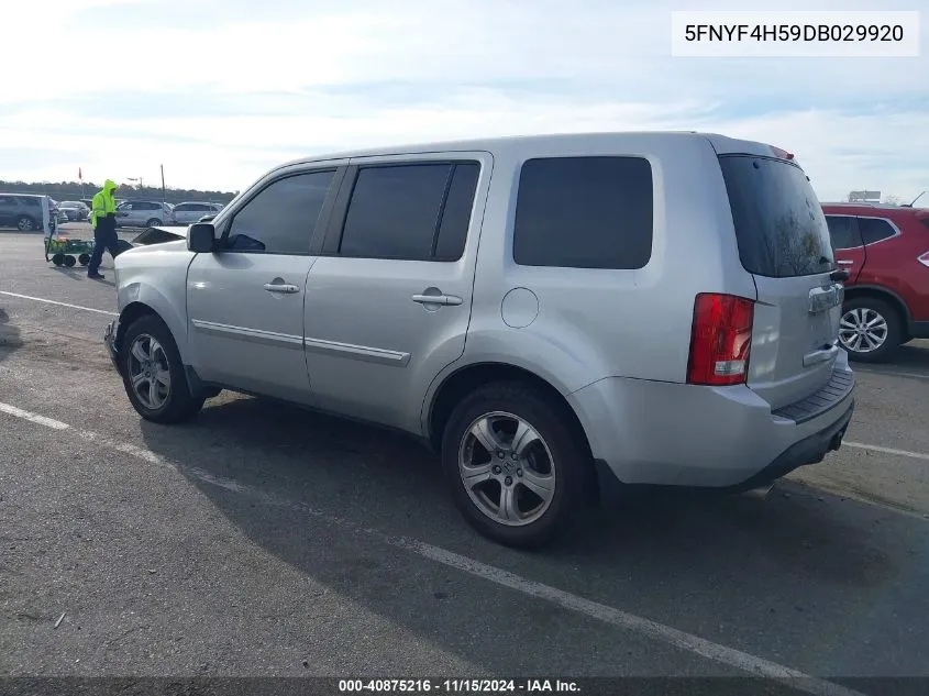 2013 Honda Pilot Ex-L VIN: 5FNYF4H59DB029920 Lot: 40875216