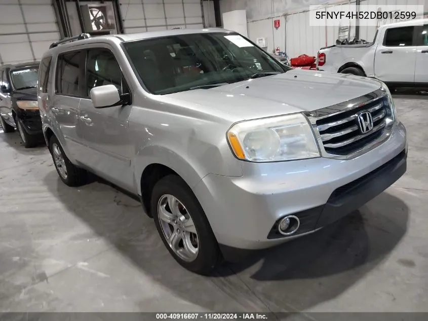 2013 Honda Pilot Ex-L VIN: 5FNYF4H52DB012599 Lot: 40916607