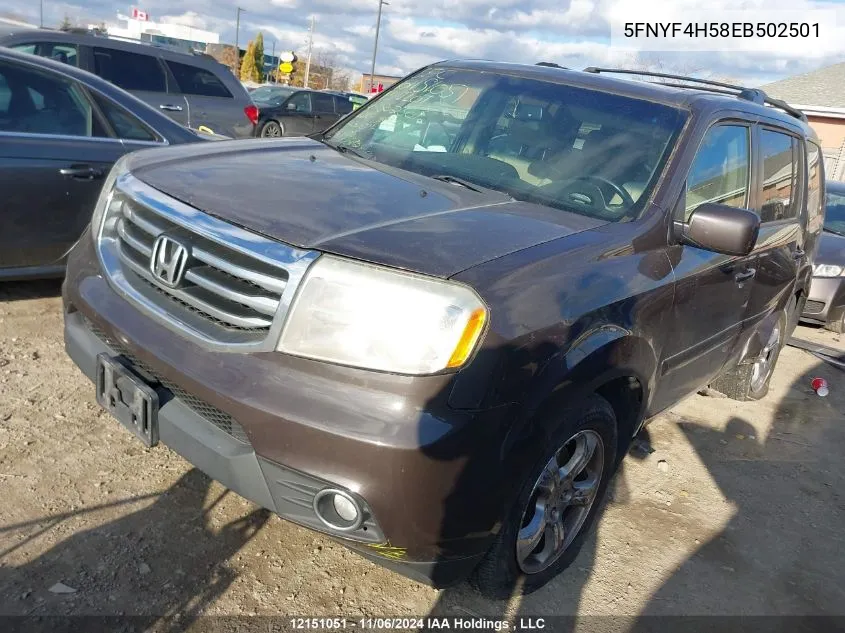 2014 Honda Pilot VIN: 5FNYF4H58EB502501 Lot: 12151051