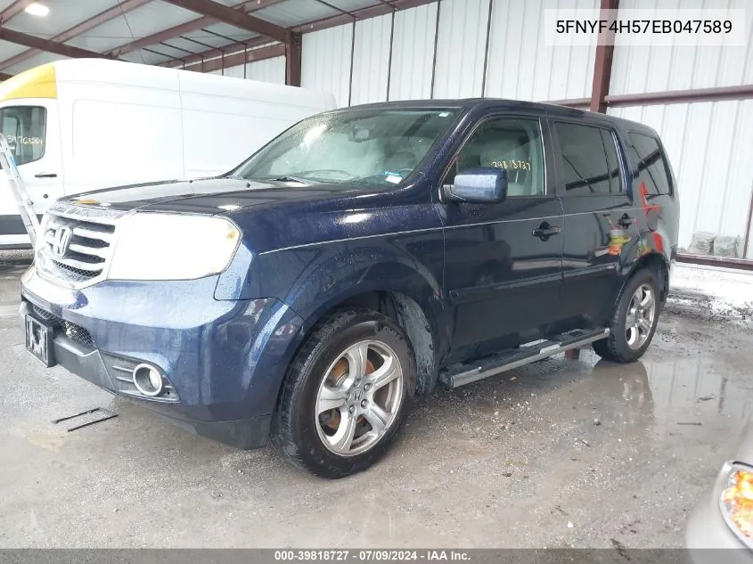 5FNYF4H57EB047589 2014 Honda Pilot Ex-L