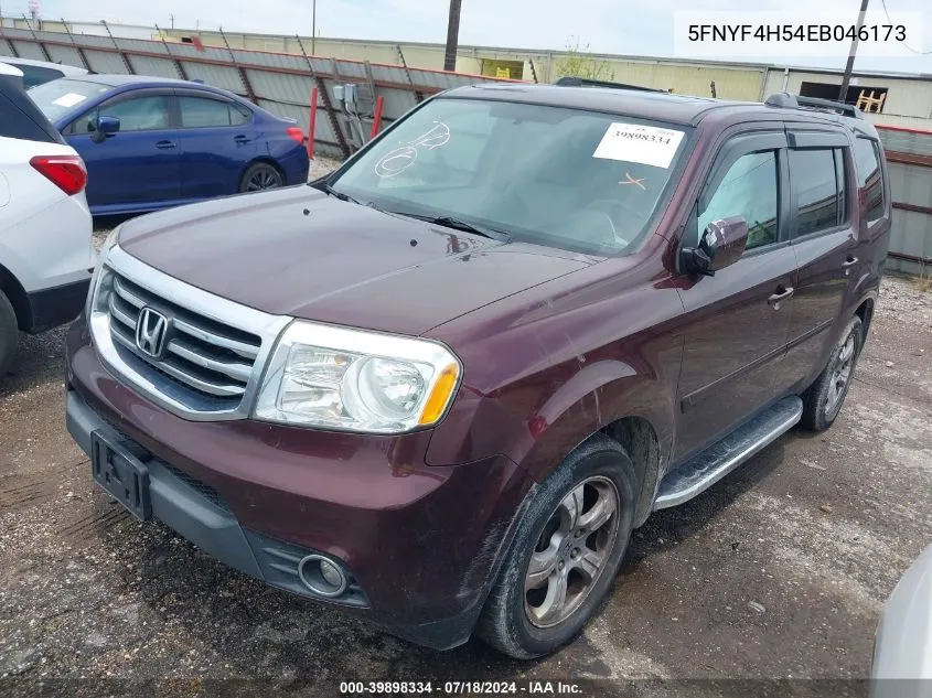 2014 Honda Pilot Ex-L VIN: 5FNYF4H54EB046173 Lot: 39898334