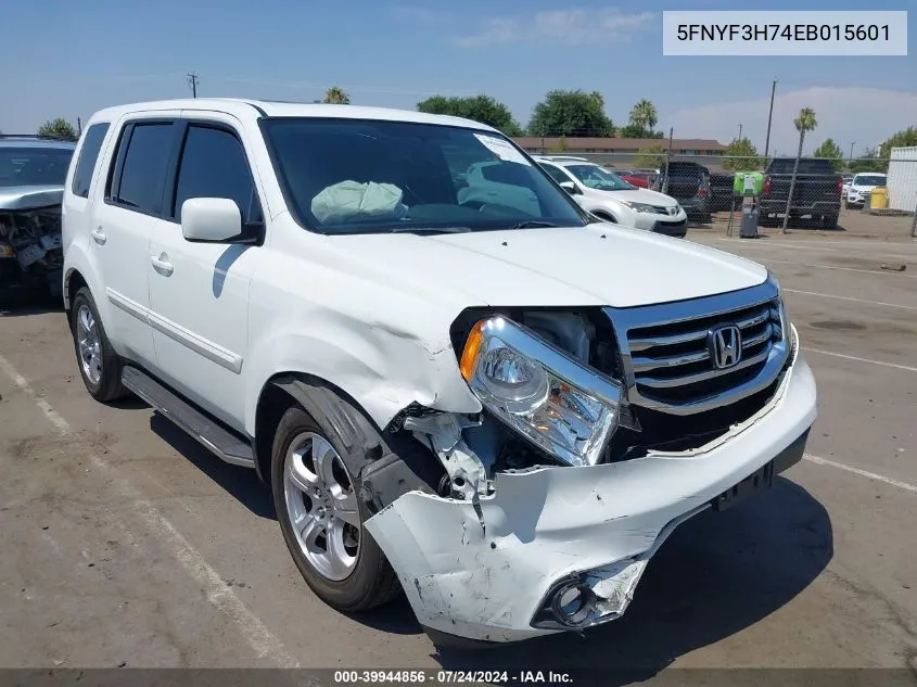 5FNYF3H74EB015601 2014 Honda Pilot Ex-L