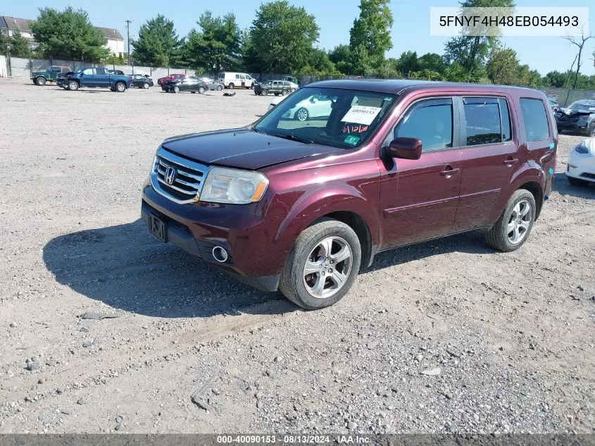 2014 Honda Pilot Ex VIN: 5FNYF4H48EB054493 Lot: 40090153