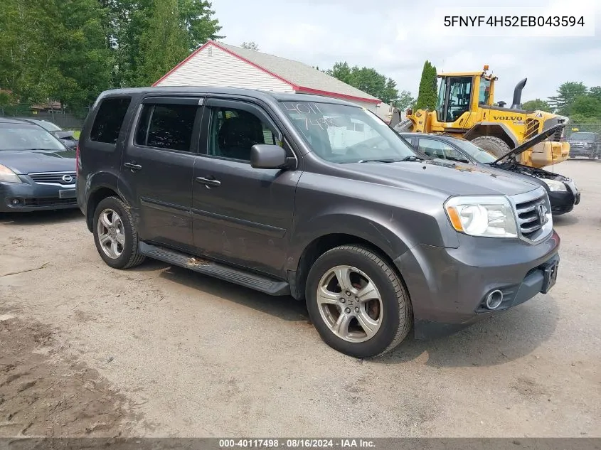 2014 Honda Pilot Ex-L VIN: 5FNYF4H52EB043594 Lot: 40117498