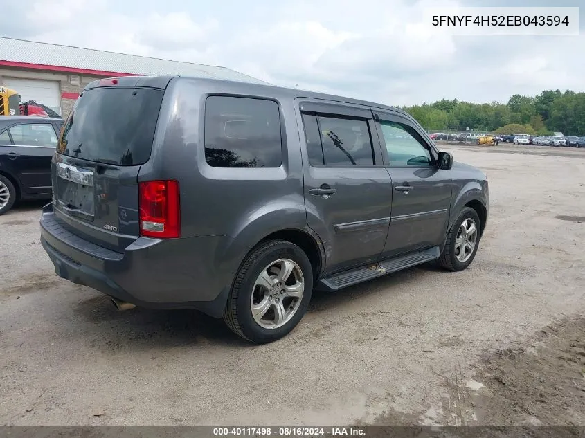 5FNYF4H52EB043594 2014 Honda Pilot Ex-L