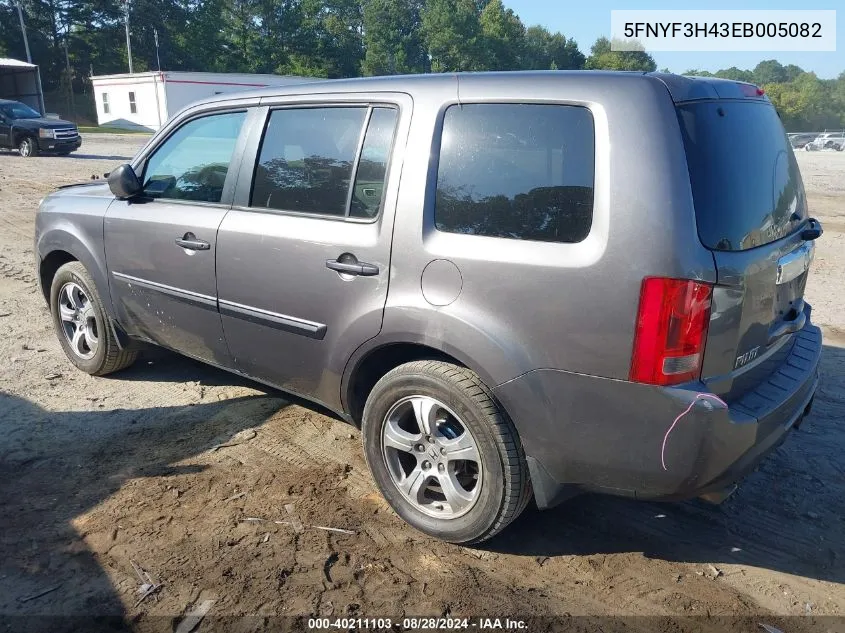 2014 Honda Pilot Ex VIN: 5FNYF3H43EB005082 Lot: 40211103