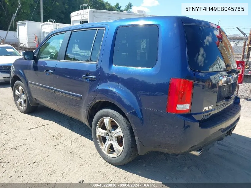 2014 Honda Pilot Ex VIN: 5FNYF4H49EB045785 Lot: 40228830