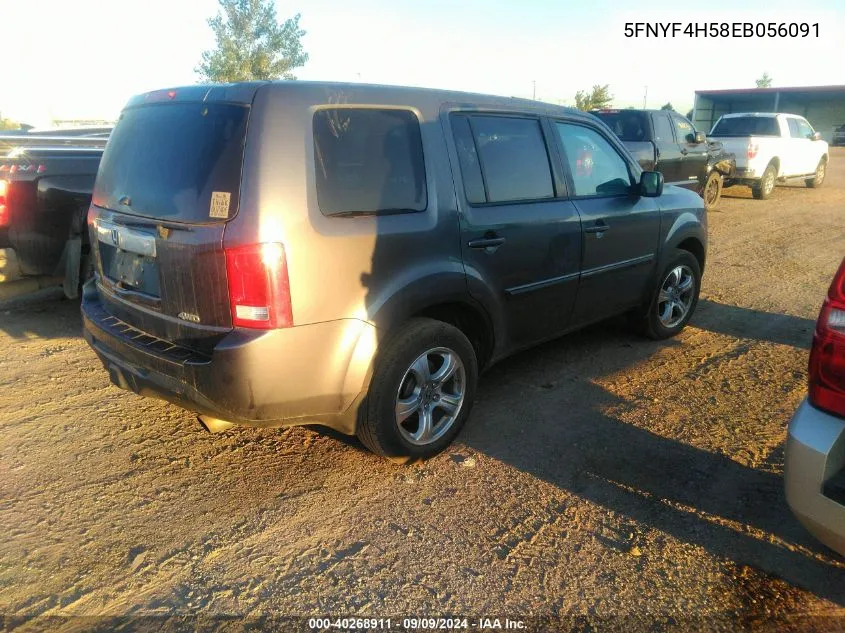 2014 Honda Pilot Exl VIN: 5FNYF4H58EB056091 Lot: 40268911