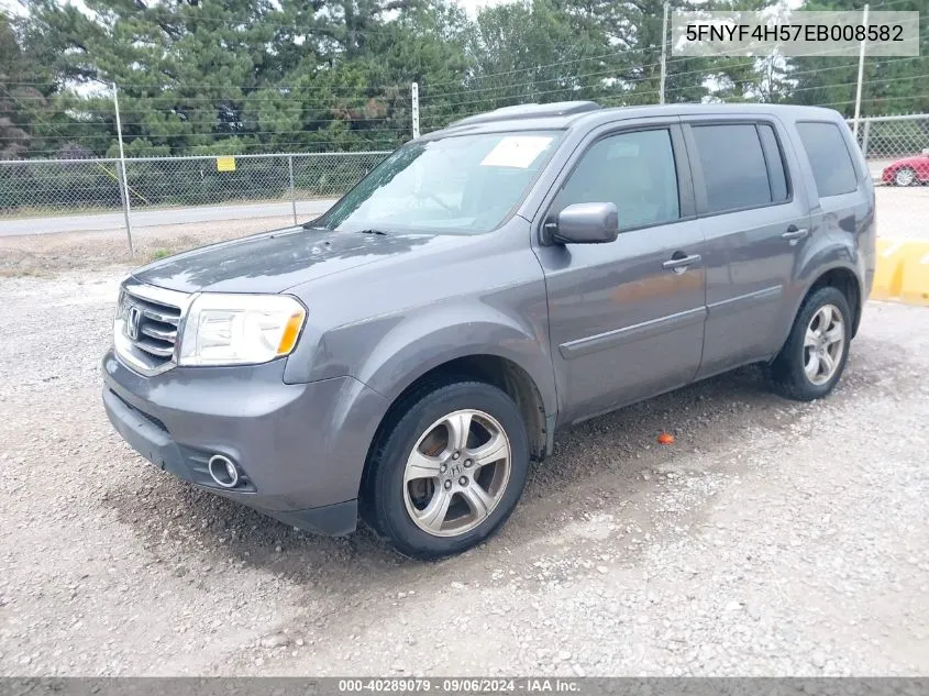 2014 Honda Pilot Ex-L VIN: 5FNYF4H57EB008582 Lot: 40289079