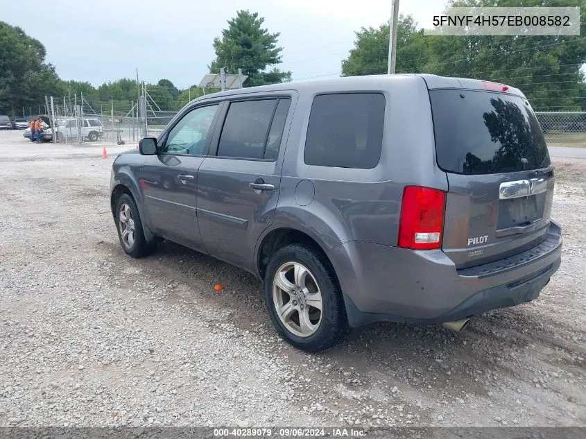 2014 Honda Pilot Ex-L VIN: 5FNYF4H57EB008582 Lot: 40289079