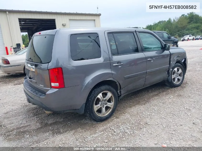 2014 Honda Pilot Ex-L VIN: 5FNYF4H57EB008582 Lot: 40289079