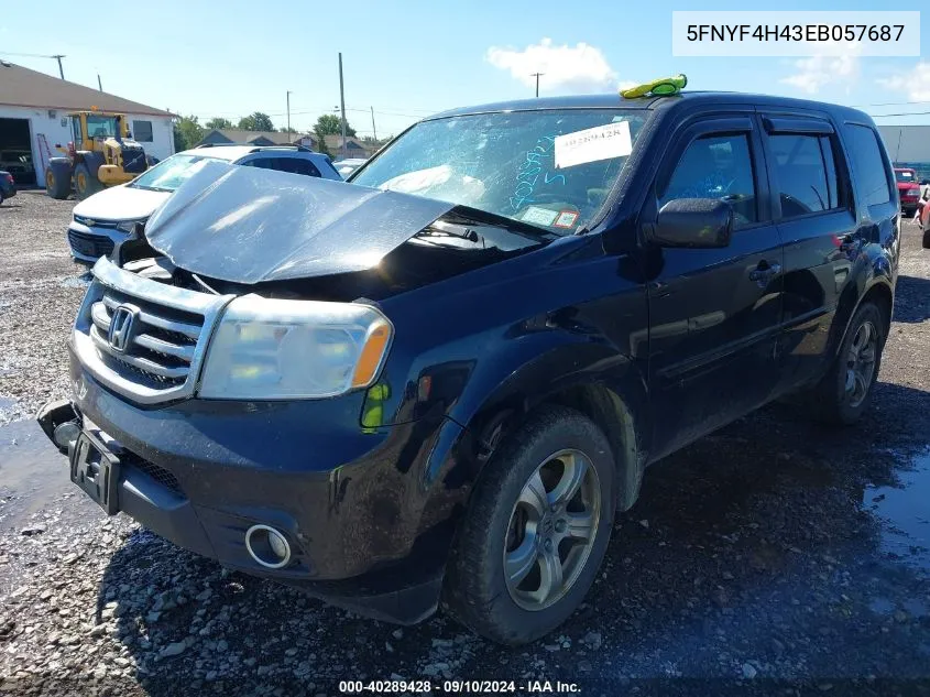 5FNYF4H43EB057687 2014 Honda Pilot Ex