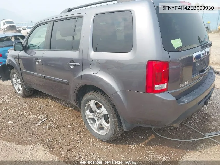 5FNYF4H42EB003930 2014 Honda Pilot Ex