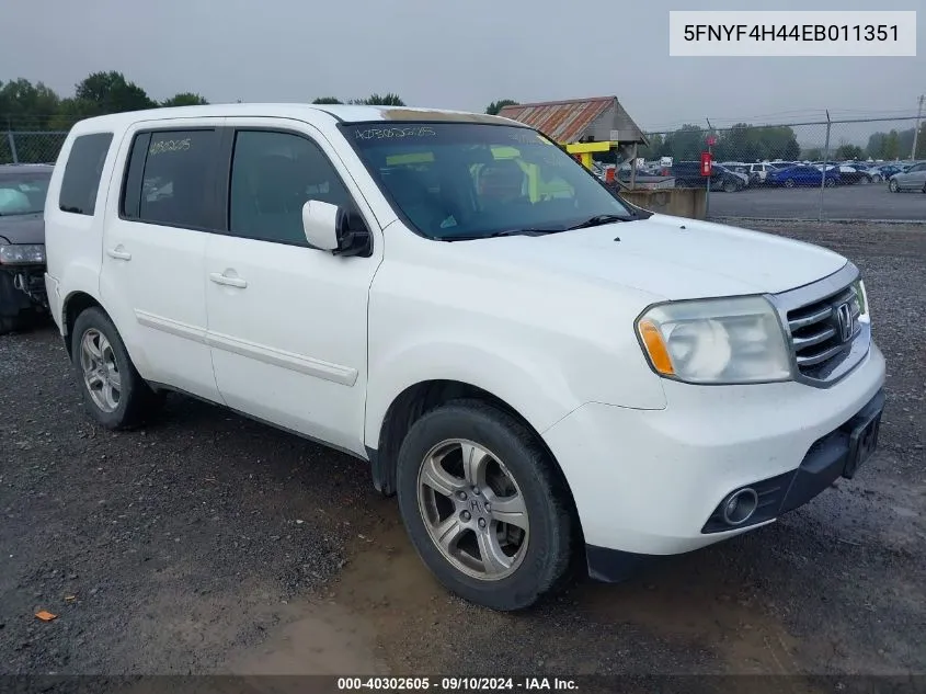 2014 Honda Pilot Ex VIN: 5FNYF4H44EB011351 Lot: 40302605