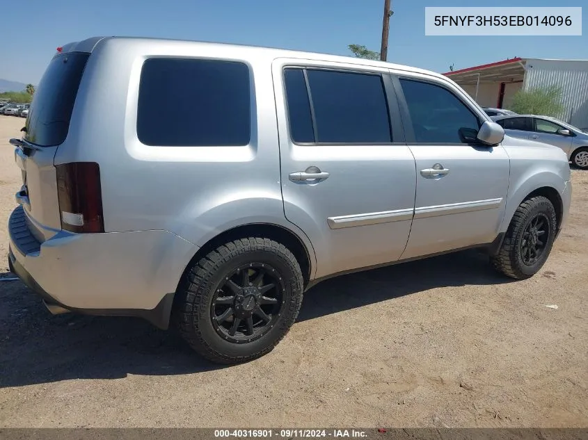 2014 Honda Pilot Exl VIN: 5FNYF3H53EB014096 Lot: 40316901