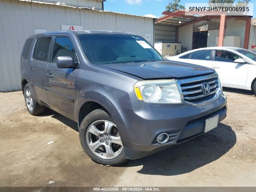 5FNYF3H57EB006955 2014 Honda Pilot Ex-L