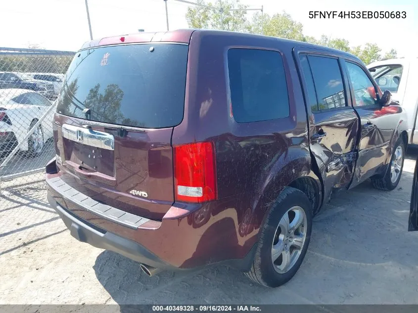 2014 Honda Pilot Ex-L VIN: 5FNYF4H53EB050683 Lot: 40349328