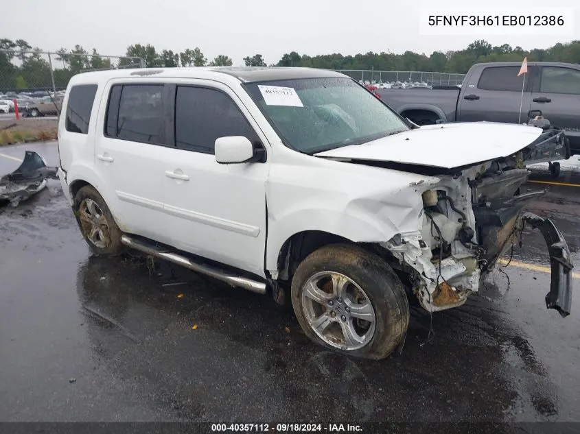 2014 Honda Pilot Exl VIN: 5FNYF3H61EB012386 Lot: 40357112