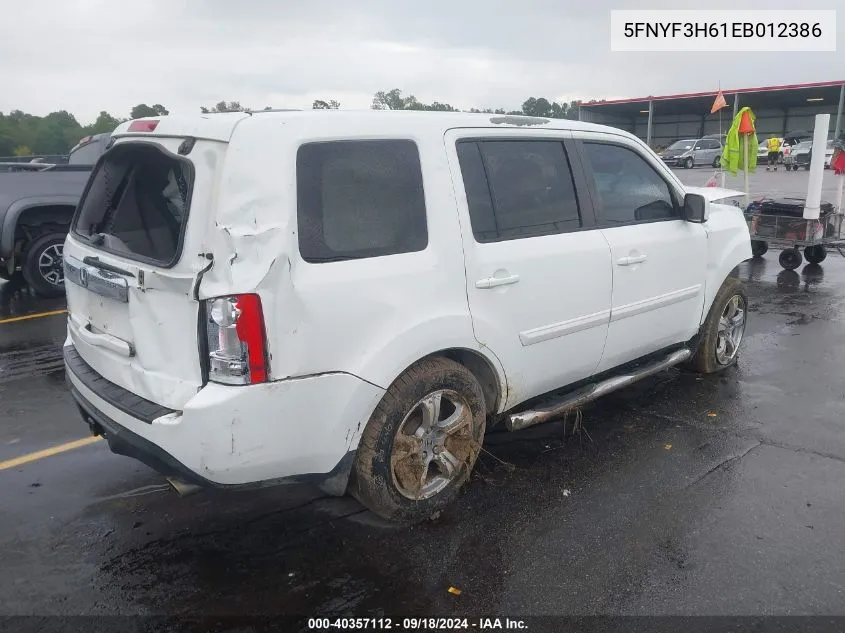 5FNYF3H61EB012386 2014 Honda Pilot Exl