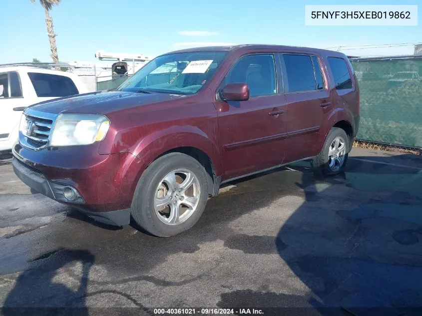 2014 Honda Pilot Ex-L VIN: 5FNYF3H5XEB019862 Lot: 40361021