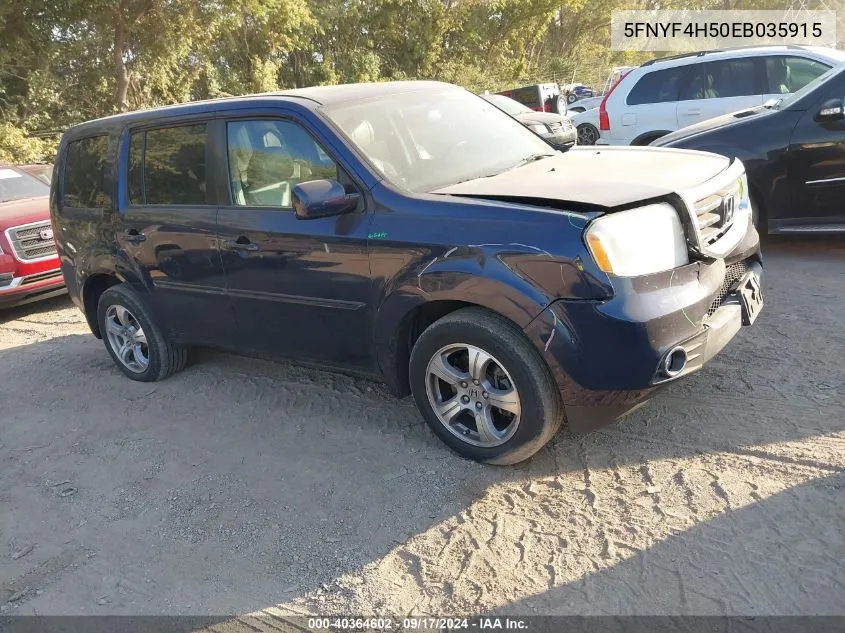 2014 Honda Pilot Exl VIN: 5FNYF4H50EB035915 Lot: 40364602