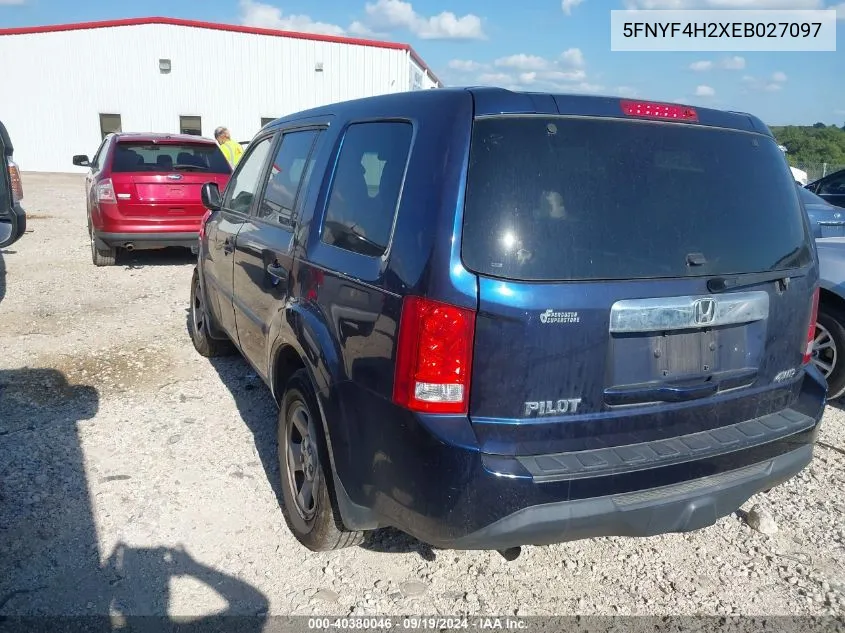 5FNYF4H2XEB027097 2014 Honda Pilot Lx