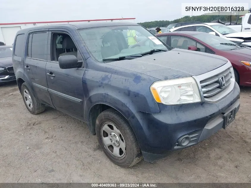 2014 Honda Pilot Lx VIN: 5FNYF3H20EB016328 Lot: 40409363