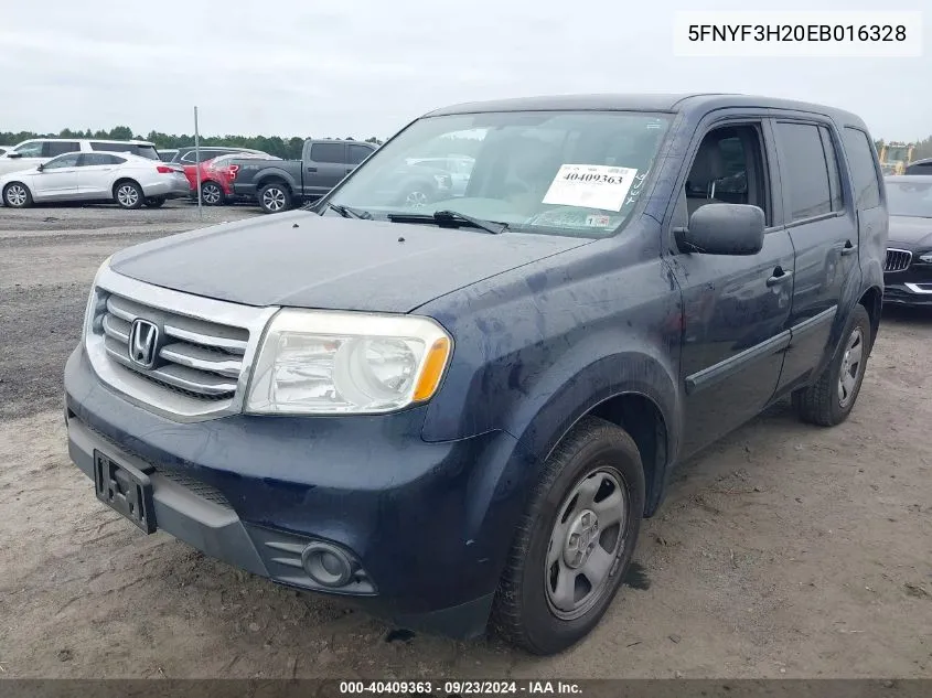 5FNYF3H20EB016328 2014 Honda Pilot Lx