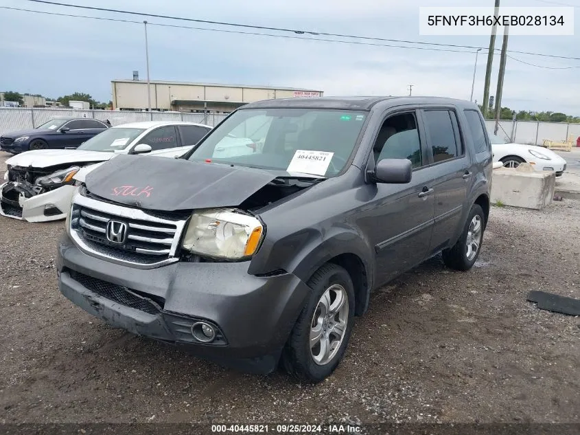 5FNYF3H6XEB028134 2014 Honda Pilot Ex-L