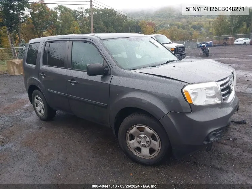 2014 Honda Pilot Lx VIN: 5FNYF4H26EB048271 Lot: 40447518