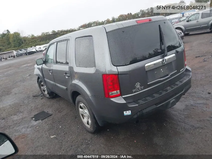 5FNYF4H26EB048271 2014 Honda Pilot Lx