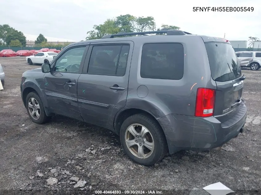 2014 Honda Pilot Ex-L VIN: 5FNYF4H55EB005549 Lot: 40464593